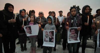 Διαμαρτυρία Αφγανών για το ναυάγιο στο Φαρμακονήσι.   EUROKINISSI-ΚΩΣΤΑΣ ΚΑΤΩΜΕΡΗΣ